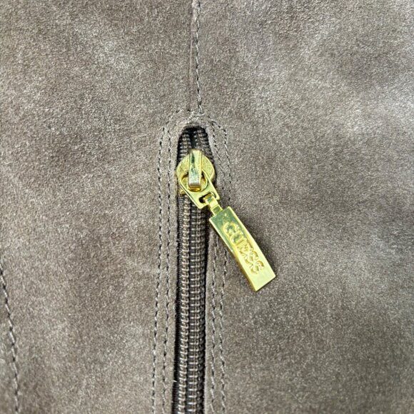 Guess Boots By Marciano Jefter Faux suede fur y2k wedge 10M side zip gold hardwe - Picture 3 of 11